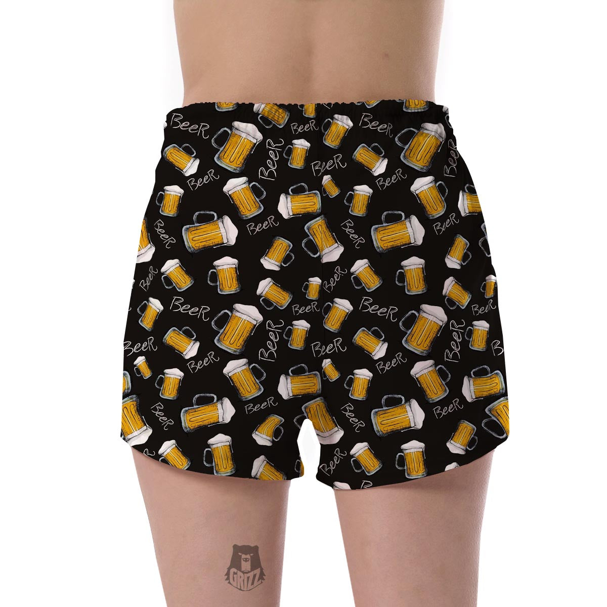 Beer Pattern Print Women's Shorts-grizzshop