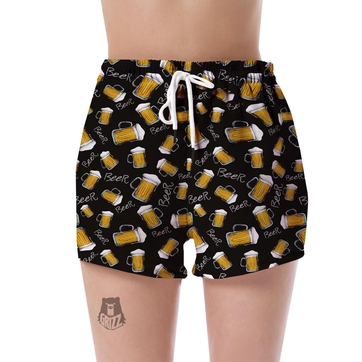 Beer Pattern Print Women's Shorts-grizzshop