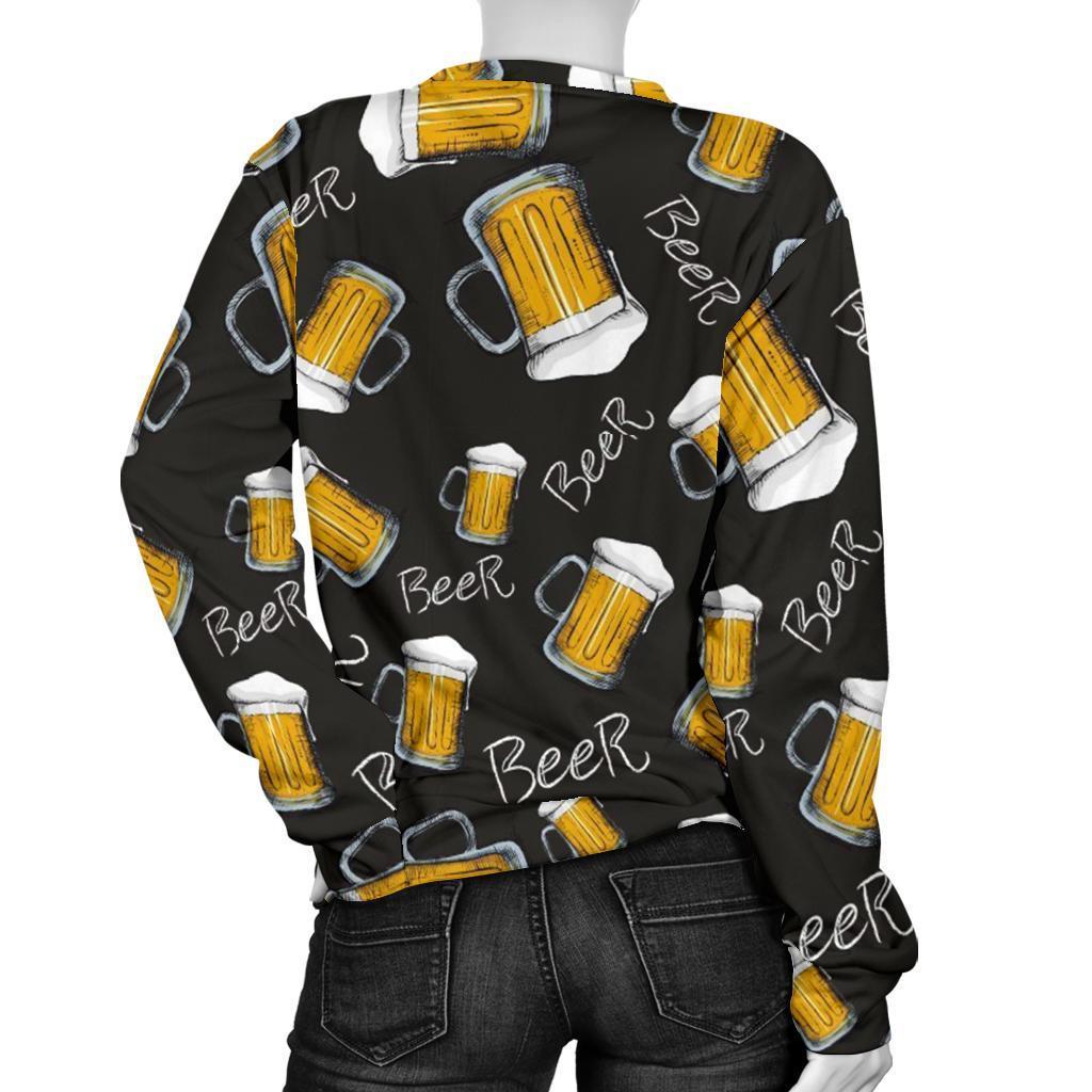 Beer Pattern Print Women's Sweatshirt-grizzshop