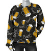 Beer Pattern Print Women's Sweatshirt-grizzshop