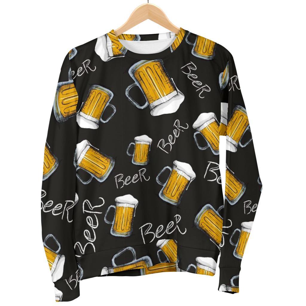 Beer Pattern Print Women's Sweatshirt-grizzshop