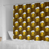 Beer Print Pattern Bathroom Shower Curtain-grizzshop