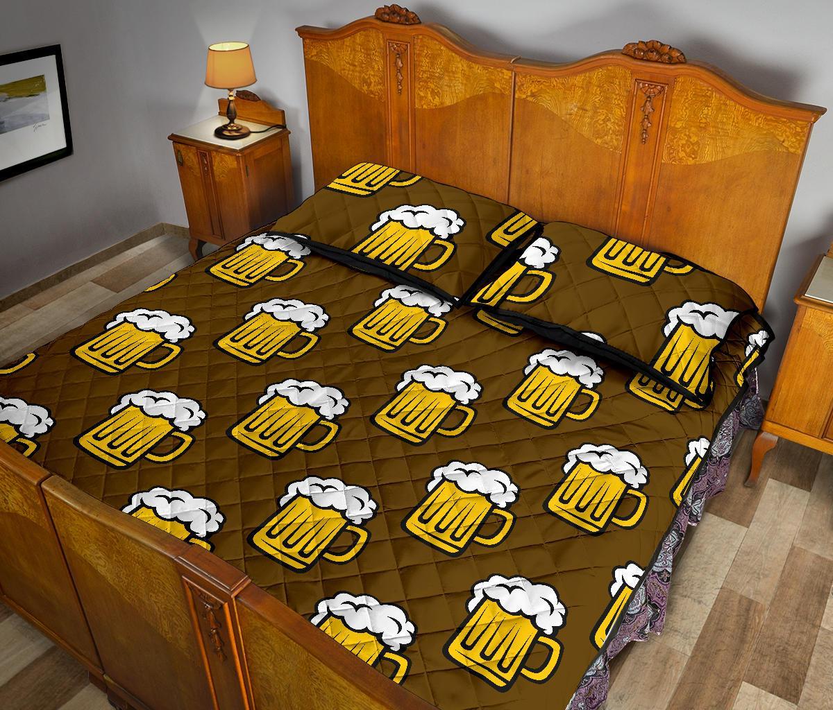 Beer Print Pattern Bed Set Quilt-grizzshop