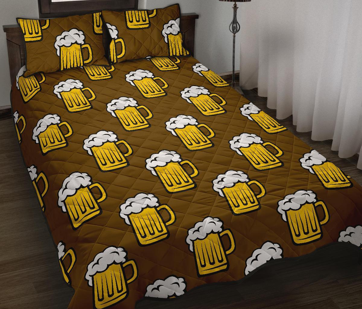 Beer Print Pattern Bed Set Quilt-grizzshop