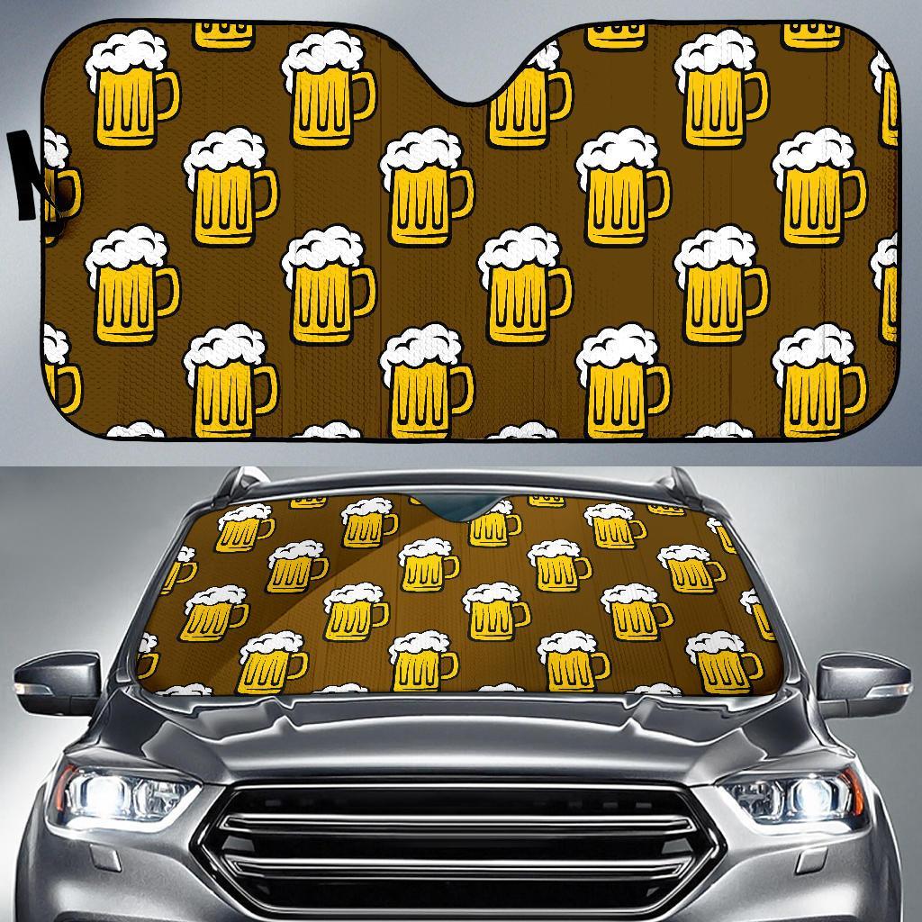 Beer Print Pattern Car Sun Shade-grizzshop