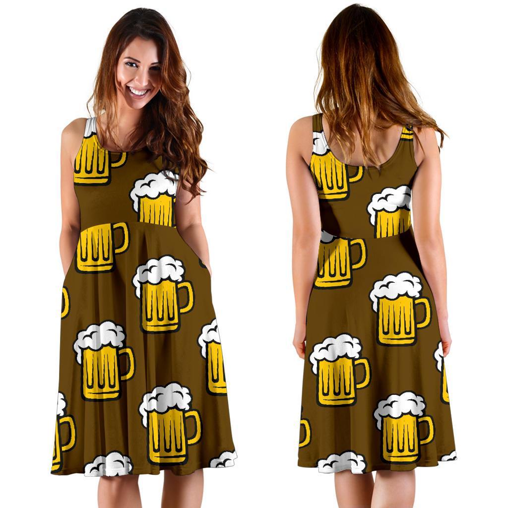 Beer Print Pattern Dress-grizzshop