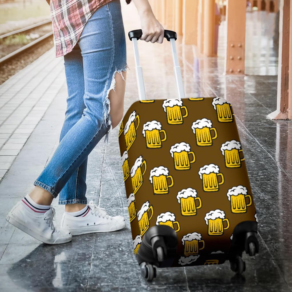 Beer Print Pattern Luggage Cover Protector-grizzshop