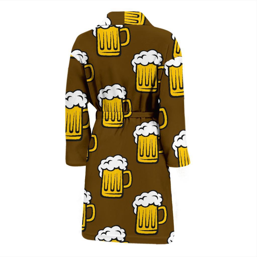 Beer Print Pattern Men Long Robe-grizzshop