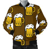 Beer Print Pattern Men's Bomber Jacket-grizzshop