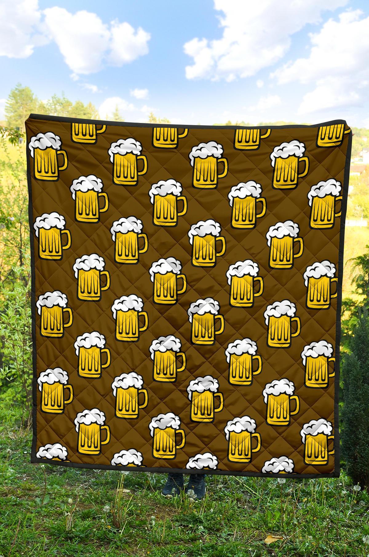 Beer Print Pattern Quilt-grizzshop
