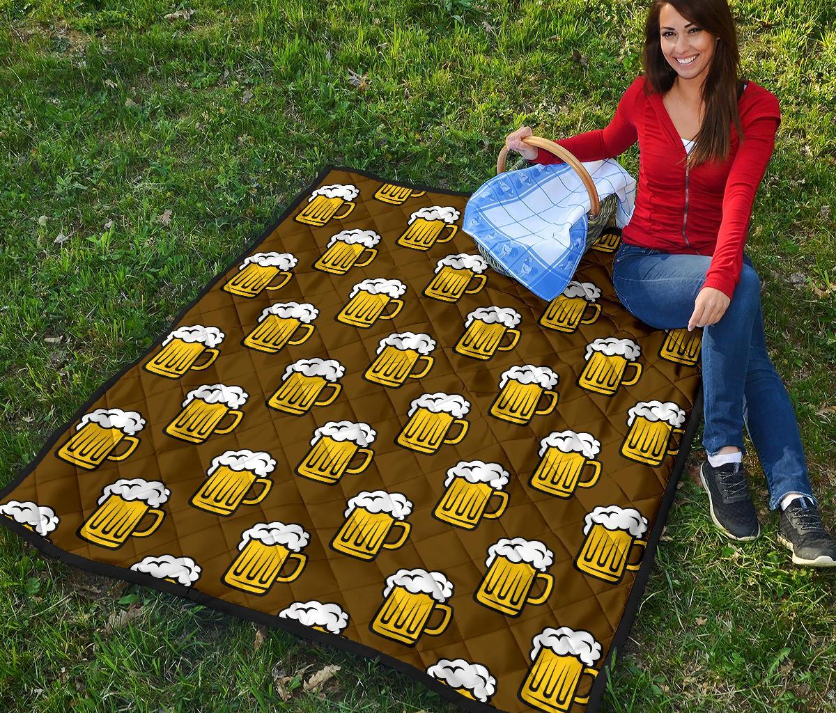 Beer Print Pattern Quilt-grizzshop