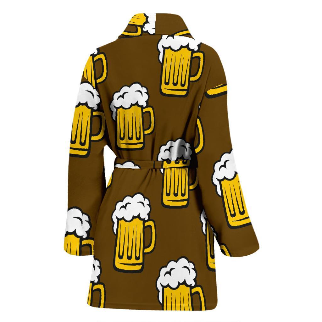 Beer Print Pattern Women Long Robe-grizzshop