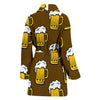 Beer Print Pattern Women Long Robe-grizzshop