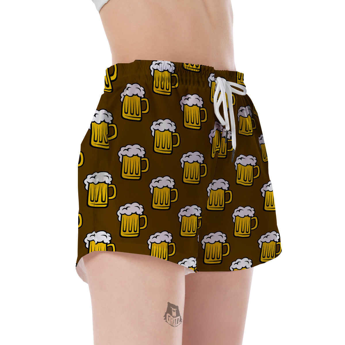 Beer Print Pattern Women's Shorts-grizzshop