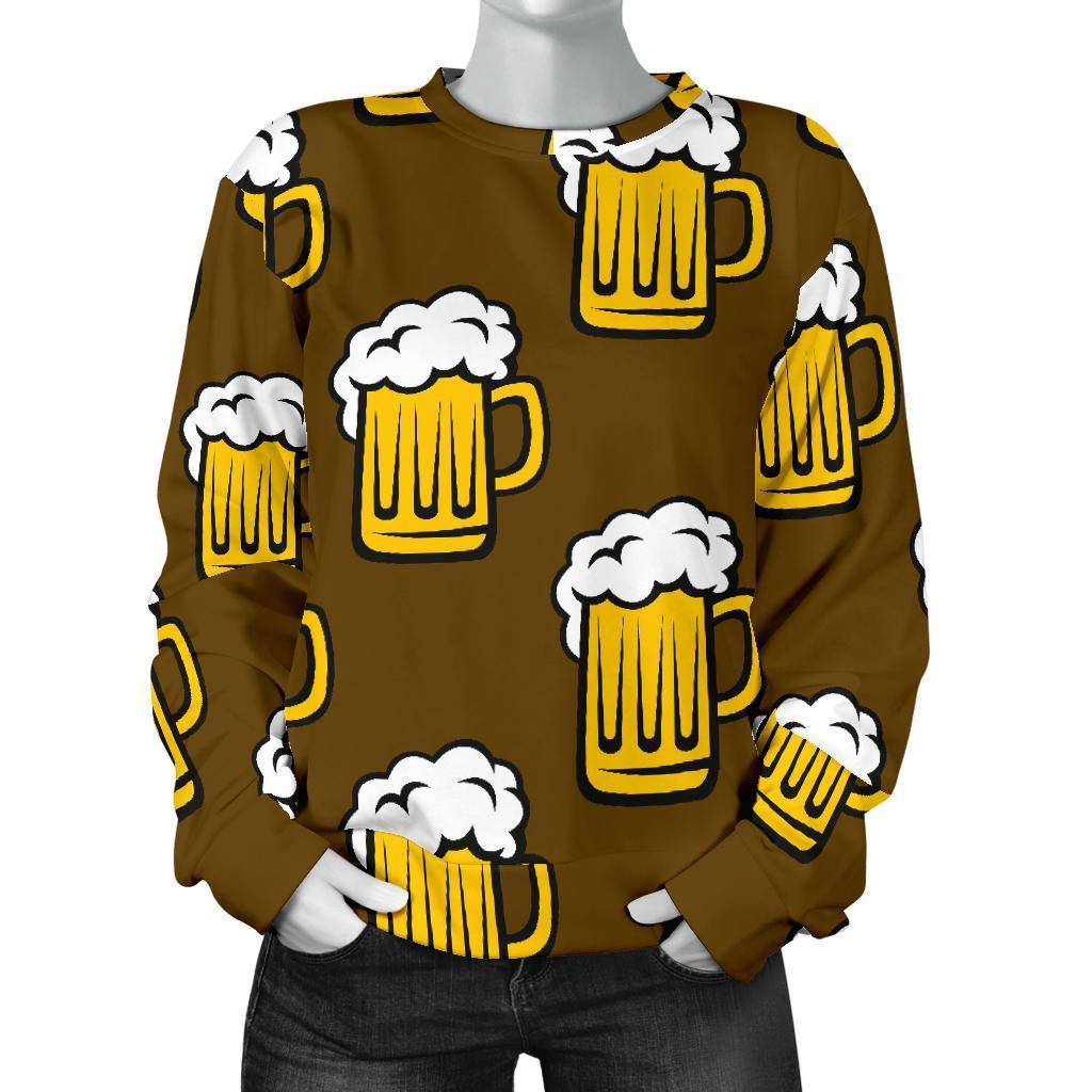 Beer Print Pattern Women's Sweatshirt-grizzshop