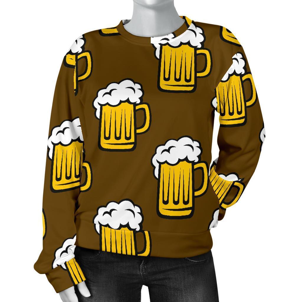 Beer Print Pattern Women's Sweatshirt-grizzshop