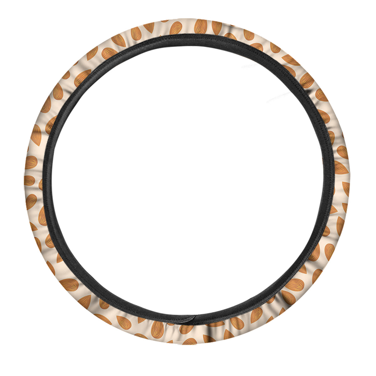 Beige Almond Print Pattern Car Steering Wheel Cover-grizzshop