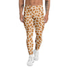 Beige Almond Print Pattern Men's Leggings-grizzshop