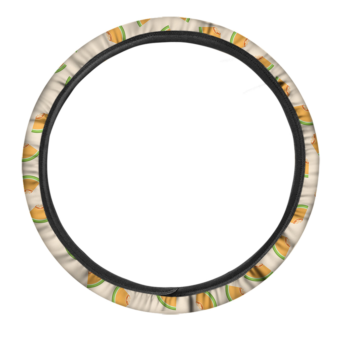 Beige And Melon Print Pattern Car Steering Wheel Cover-grizzshop