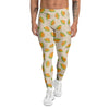 Beige And Melon Print Pattern Men's Leggings-grizzshop