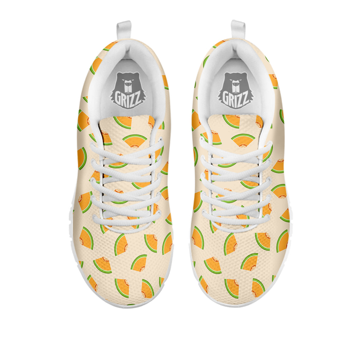 Beige And Melon Print Pattern White Sneaker-grizzshop