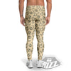 Beige Drawing Garlic Print Pattern Men's Leggings-grizzshop