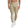 Beige Drawing Garlic Print Pattern Men's Leggings-grizzshop