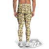 Beige Hazelnuts Print Pattern Men's Leggings-grizzshop