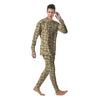 Beige Hazelnuts Print Pattern Men's Pajamas-grizzshop