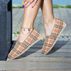 Beige Plaid Tartan Canvas Shoes-grizzshop