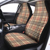 Beige Plaid Tartan Car Seat Covers-grizzshop