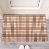 Beige Plaid Tartan Door Mat-grizzshop