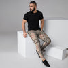 Beige Plaid Tartan Men's Joggers-grizzshop