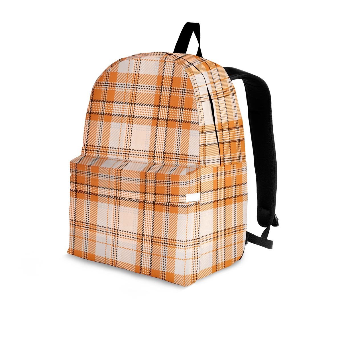 Beige Plaid Tartan Print Backpack-grizzshop