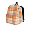 Beige Plaid Tartan Print Backpack-grizzshop