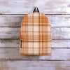 Beige Plaid Tartan Print Backpack-grizzshop