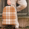 Beige Plaid Tartan Print Backpack-grizzshop