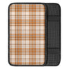 Beige Plaid Tartan Print Car Console Cover-grizzshop