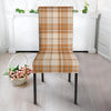 Beige Plaid Tartan Print Chair Cover-grizzshop