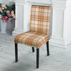 Beige Plaid Tartan Print Chair Cover-grizzshop