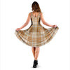 Beige Plaid Tartan Print Dress-grizzshop