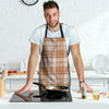 Beige Plaid Tartan Print Men's Apron-grizzshop