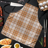 Beige Plaid Tartan Print Men's Apron-grizzshop