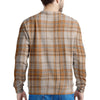 Beige Plaid Tartan Print Men's Sweatshirt-grizzshop