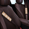 Beige Plaid Tartan Print Seat Belt Cover-grizzshop