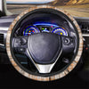 Beige Plaid Tartan Print Steering Wheel Cover-grizzshop
