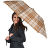 Beige Plaid Tartan Print Umbrella-grizzshop