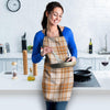 Beige Plaid Tartan Print Women's Apron-grizzshop