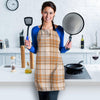 Beige Plaid Tartan Print Women's Apron-grizzshop