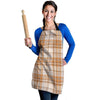 Beige Plaid Tartan Print Women's Apron-grizzshop